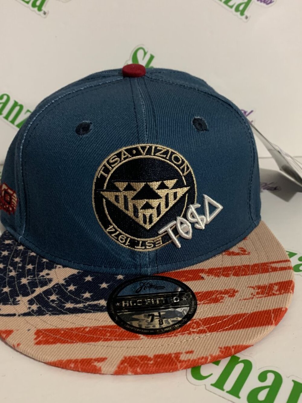 Headgear Classics Hat TI$A TISA Vizion Rad American Flag Blue Red Cap 7 1/8
